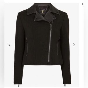 Ted Baker Black Leather-Accented Jacket